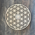 Plaque de rechargement • Fleur de vie sculptée bois