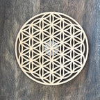 Plaque de rechargement • Fleur de vie sculptée bois