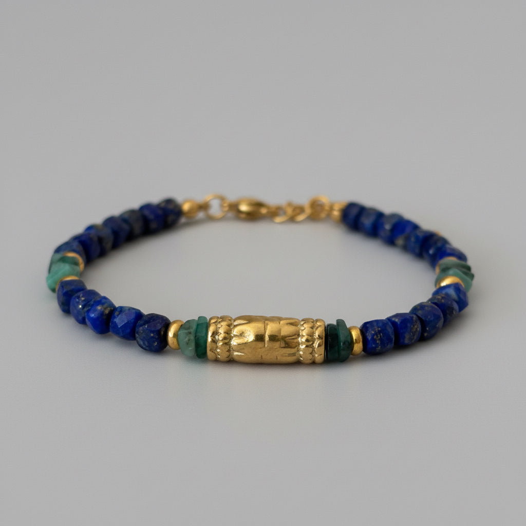 Bracelet Céleste • Lapis lazuli & Émeraude
