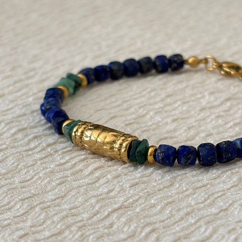 Bracelet Céleste • Lapis lazuli & Émeraude