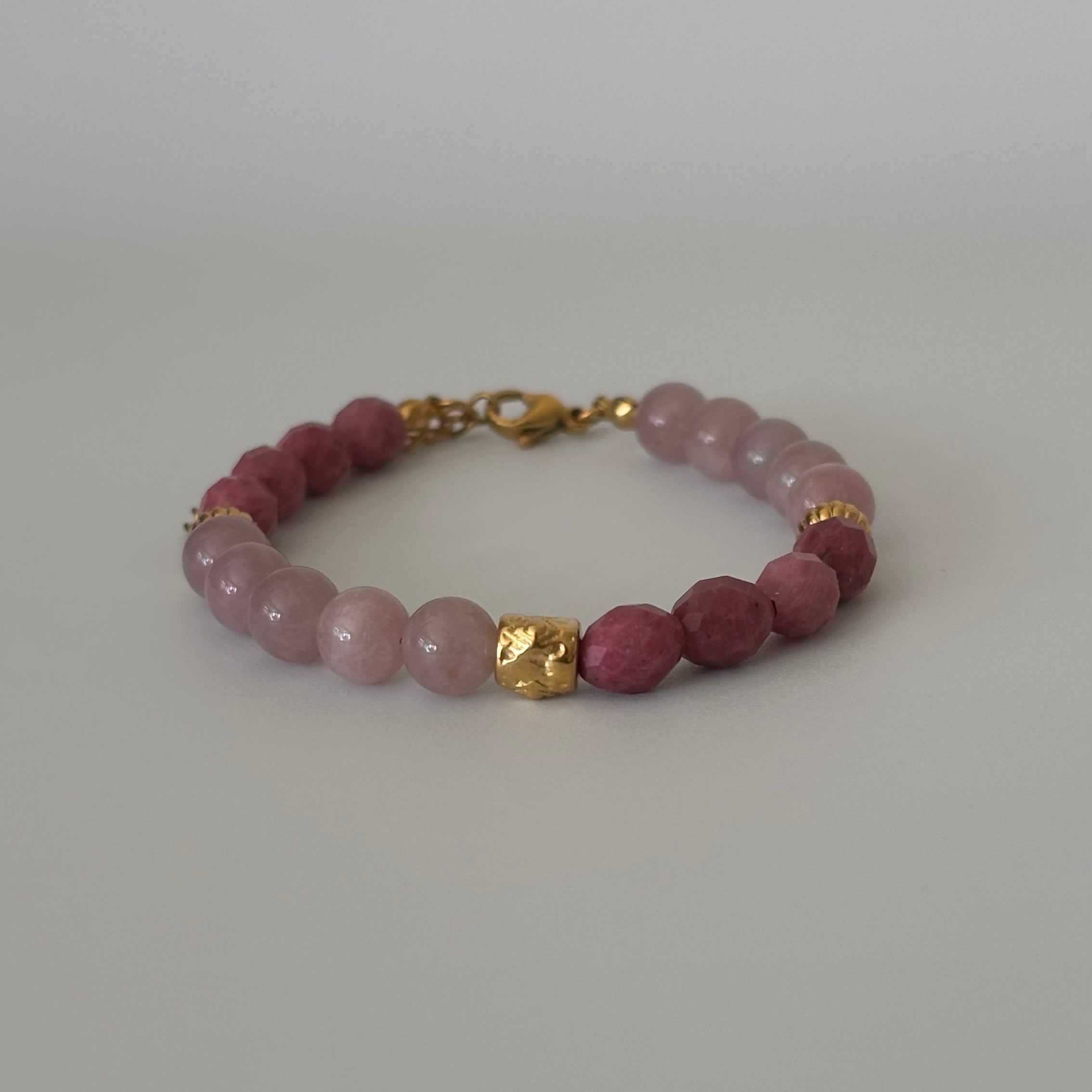 Bracelet Rosalie • Rhodonite & Quartz Rose