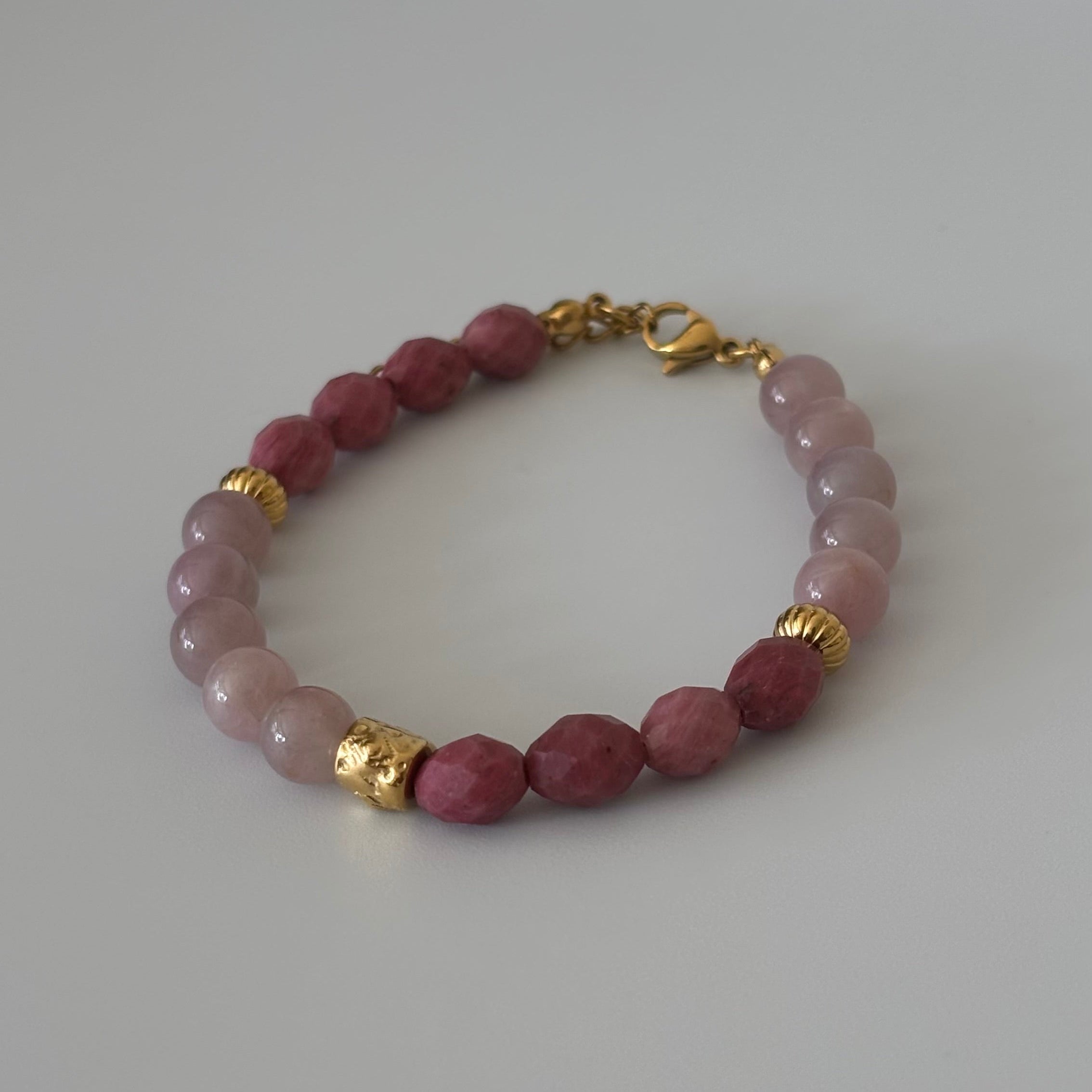 Bracelet Rosalie • Rhodonite & Quartz Rose