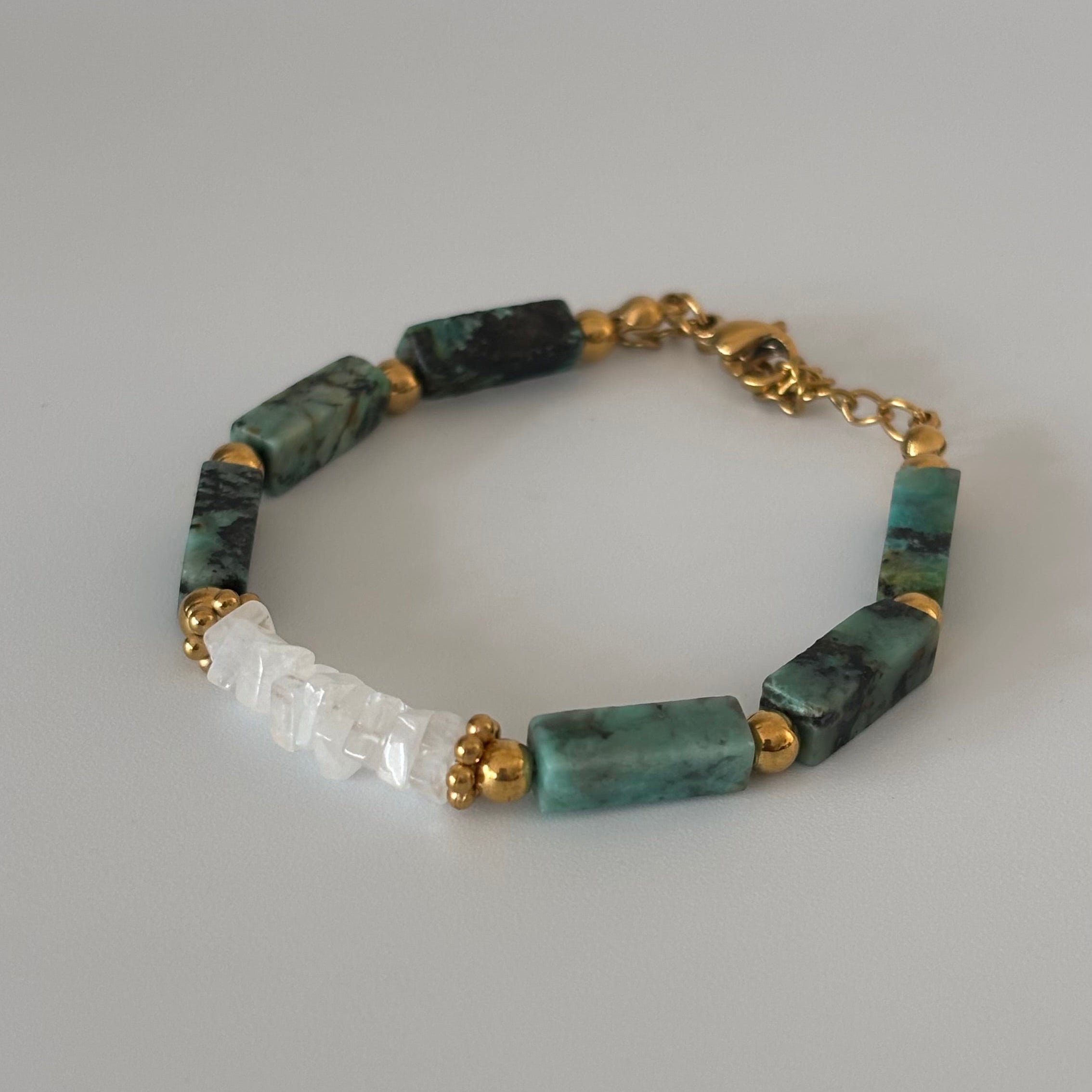 Bracelet Oria • Turquoise Africaine & Pierre de Lune