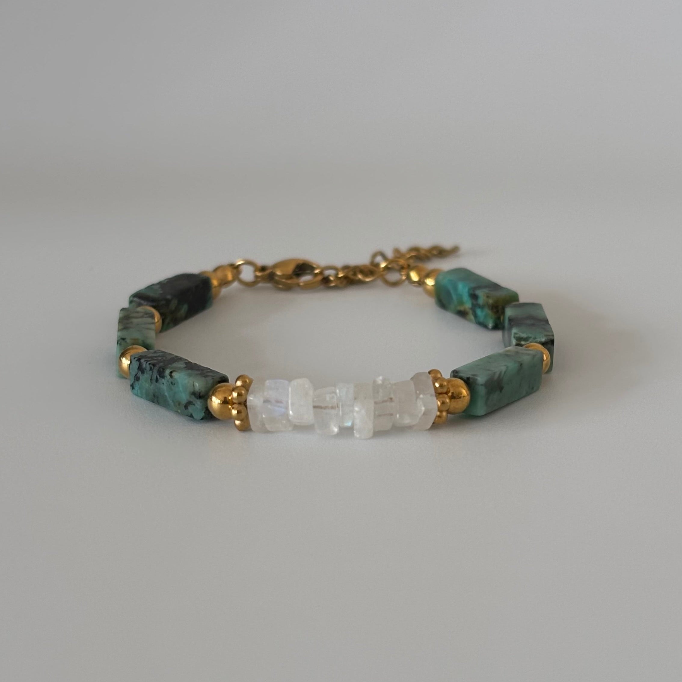 Bracelet Oria • Turquoise Africaine & Pierre de Lune