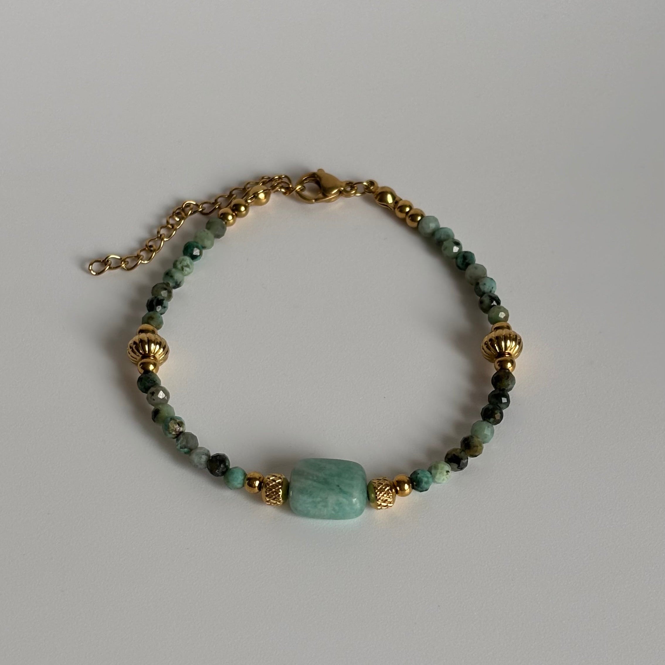 Bracelet Aura • Amazonite & Turquoise Africaine