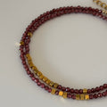 Bracelet Elise double tour • Grenat rouge
