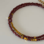 Bracelet Elise double tour • Grenat rouge