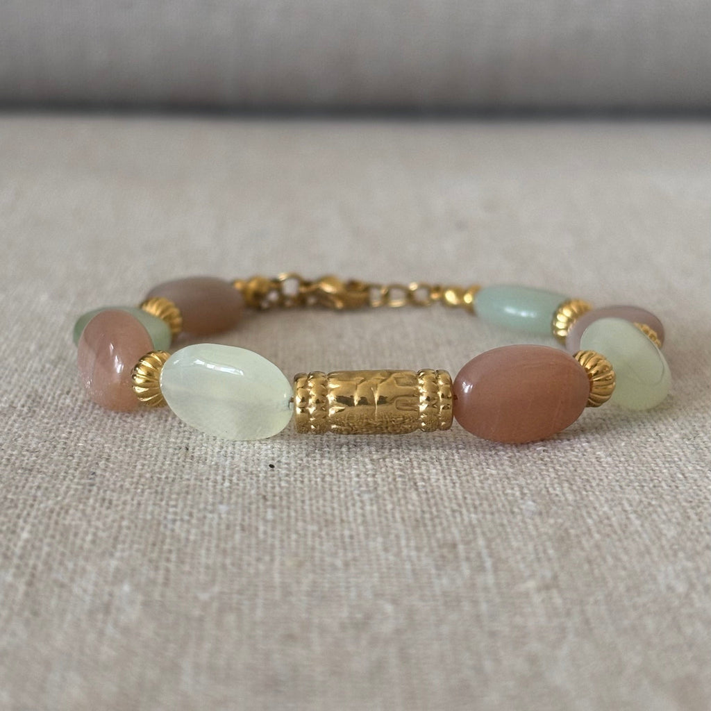 Bracelet Léna • Pierre de Soleil & New hill jaspe d'Afrique
