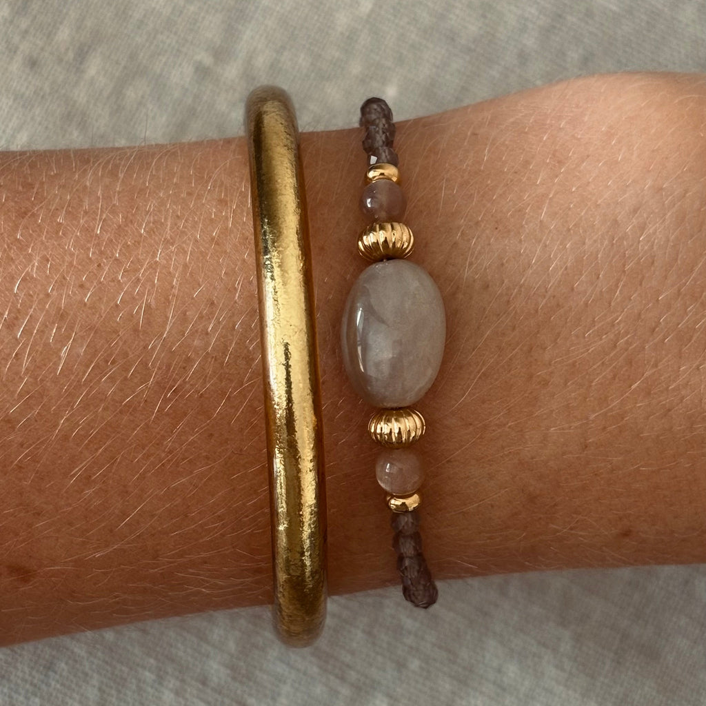 Bracelet Nora • Quartz Fumé & Pierre de Soleil