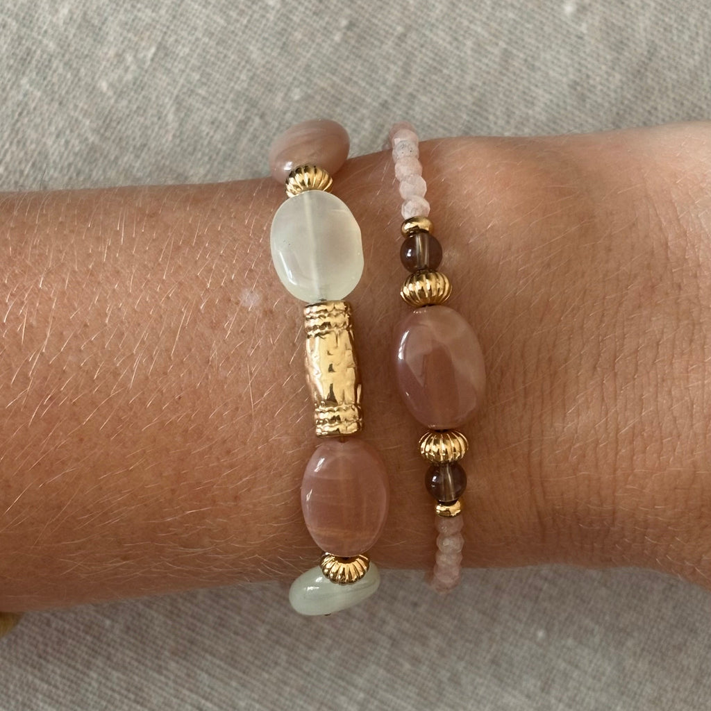 Bracelet Léna • Pierre de Soleil & New hill jaspe d'Afrique