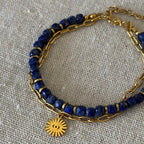 Bracelet Naya • Lapis Lazuli & Hématite dorée